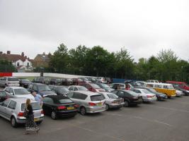Neatly parked cars at Whitstable Junior School